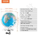 LED Šviečiantis pasaulio gaublys su stovu 330,2 mm - Image 7