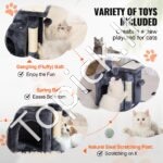 Kačių draskyklė su nameliu 80 cm tamsiai pilkas - Image 3