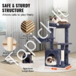 Kačių draskyklė su nameliu 80 cm tamsiai pilkas - Image 5