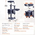 Kačių draskymosi laipiojimo medis 115 cm - Image 5