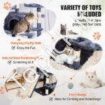 Kačių draskyklė su nameliais 174 cm tamsiai pilkas - Image 3