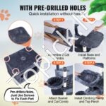 Kačių draskyklė su nameliais 174 cm tamsiai pilkas - Image 4