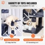 Kačių draskymosi laipiojimo medis 160 cm - Image 8