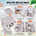 Kačių draskyklė su nameliais 174 cm šviesiai pilkas - Image 4