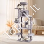 Kačių draskyklė su nameliais 174 cm šviesiai pilkas - Image 7