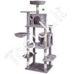 Kačių draskyklė su nameliais 174 cm šviesiai pilkas - Image 9