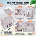 Kačių draskyklė su nameliais 183 cm pilkos spalvos - Image 4