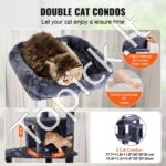 Kačių draskyklė su nameliais 133 cm tamsiai pilkas - Image 2