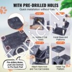 Kačių draskyklė su nameliais 133 cm tamsiai pilkas - Image 4