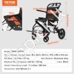 Sulankstomas neįgaliųjų vežimėlis, 100 kg, 915x580x912 mm - Image 3