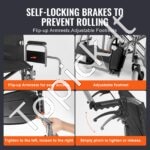 Sulankstomas neįgaliųjų vežimėlis, 1045x770x918mm, 136kg apkrova - Image 7