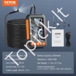 Endoskopo kamera su apšvietimu, dvigubo objektyvo boroskopas, 4,3" ekranas, 15 m kabelis. - Image 4