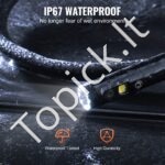 Endoskopo kamera su apšvietimu, trigubo objektyvo boroskopas, 15 m kabelis, 5" ekranas - Image 5