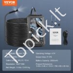 Endoskopo kamera su apšvietimu, trigubo objektyvo boroskopas, 15 m kabelis, 5" ekranas - Image 4