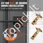 Durų rankenos 5 vnt, juodos, su užraktu, kvadratinės, apverčiamos - Image 8