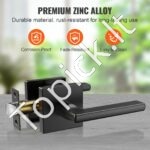 Durų rankenos 5 vnt, juodos, su užraktu, kvadratinės, apverčiamos - Image 6