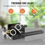 10 vnt. kvadratinių durų rankenų, matinės juodos, be raktų. - Image 5