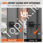 10 vnt. kvadratinių durų rankenų, matinės juodos, be raktų. - Image 4