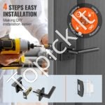 Durų rankenos 5 vnt, matinės juodos, kvadratinės, be raktų - Image 6