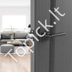 Durų rankenos 5 vnt, matinės juodos, kvadratinės, be raktų - Image 2