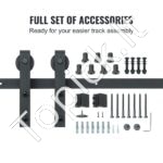 Stumdomų tvarto durų furnitūra, 244 cm, 150 kg, J-formos skriemulys - Image 7