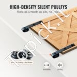 Stumdomų tvarto durų furnitūra, 244 cm, 150 kg, J-formos skriemulys - Image 6