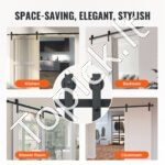 Stumdomų tvarto durų furnitūra, 244 cm, 150 kg, J-formos skriemulys - Image 5