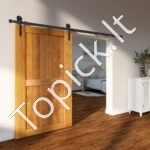 Stumdomų tvarto durų furnitūra, 244 cm, 150 kg, J-formos skriemulys - Image 3