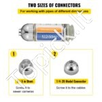 512Hz zondas 8/5" ir 1/4-20" jungtys, drenažo lokatorius mažiems vamzdžiams, sidabrinis - Image 7