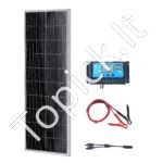 100W 12V monokristalinių saulės kolektorių rinkinys su įkrovimo valdikliu - Image 2