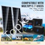 200W monokristalinių saulės kolektorių rinkinys 2 vnt. su įkrovimo valdikliu - Image 8