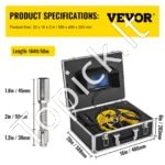 50 m kanalizacijos apžiūros kamera, 17,8 cm LCD, vandeniui atspari, su DVR ir 8 GB SD kortele - Image 4