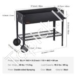 Metalinė sodo dėžė su ratukais 108x49,5x80cm - Image 5