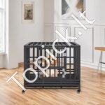 Nerūdijančio plieno narvas šunims 95×65×81 cm - Image 7