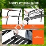 1,27 m metalinis suoliukas, 249,48 kg talpa, su atlošu ir porankiais. - Image 6