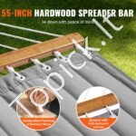 3,66 m dvigubas hamakas su kietmedžio skleistuvais, nuimama pagalve, grandinėmis, 217,72 kg talpa. - Image 6