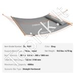 3,66 m dvigubas hamakas su kietmedžio skleistuvais, nuimama pagalve, grandinėmis, 217,72 kg talpa. - Image 3