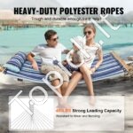 3,66 m dvigubas hamakas su kietmedžio skleistuvais, pagalve, grandinėmis, 217,72 kg talpa. - Image 7