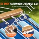 3,66 m dvigubas hamakas su kietmedžio skleistuvais, pagalve, grandinėmis, 217,72 kg talpa. - Image 6