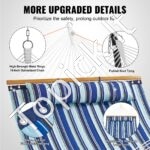 3,66 m dvigubas hamakas su kietmedžio skleistuvais, pagalve, grandinėmis, 217,72 kg talpa. - Image 5