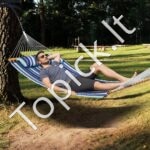 3,66 m dvigubas hamakas su kietmedžio skleistuvais, pagalve, grandinėmis, 217,72 kg talpa. - Image 2