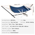 Dviejų asmenų hamakas su išlenkta juosta, nuimama pagalve, nešiojimo krepšiu, 217,72 kg talpa. - Image 4