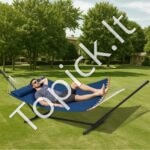 Dviejų asmenų hamakas su išlenkta juosta, nuimama pagalve, nešiojimo krepšiu, 217,72 kg talpa. - Image 3