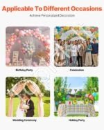 Metalinis vestuvių arkos gėlių baliono rėmas 3 vnt - Image 6