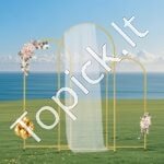 Metalinis vestuvių arkos gėlių baliono rėmas 3 vnt - Image 8