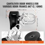 Slankiojančių vartų rinkinys su U formos grioveliu, 4 bėgių ratais / svirties dangteliu - Image 7