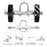 Slankiojančių vartų rinkinio volas, 146 mm ritinėliai, 272 kg - Image 2