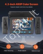 Savaime išsilyginanti 30 m kanalizacijos kamera su 4,3 colių ekranu, 6 LED ir 16 GB kortele - Image 7