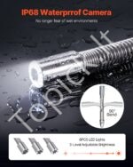 Savaime išsilyginanti 30 m kanalizacijos kamera su 4,3 colių ekranu, 6 LED ir 16 GB kortele - Image 6