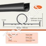 Garažo durų apatinis sandariklis, 3,05 m, juodas. - Image 4